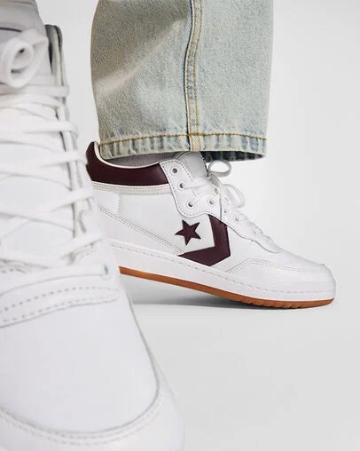 White Converse CONS Fastbreak Pro Leather & Nylon Women Boots UK | C-98437129