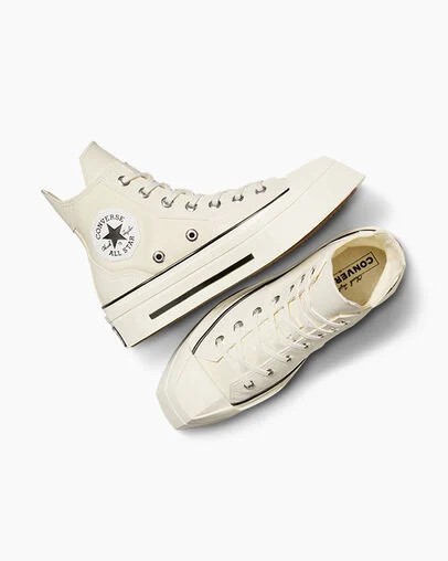 White Converse Chuck 70 De Luxe Squared Men Sneakers UK | C-27153499