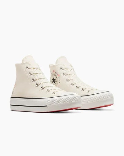White Converse Chuck Taylor All Star Lift Women Platform Shoes UK | C-93750619