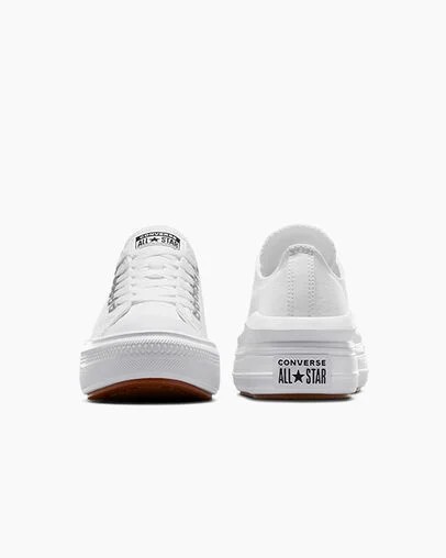 White Converse Chuck Taylor All Star Move Women Platform Shoes UK | C-45690239