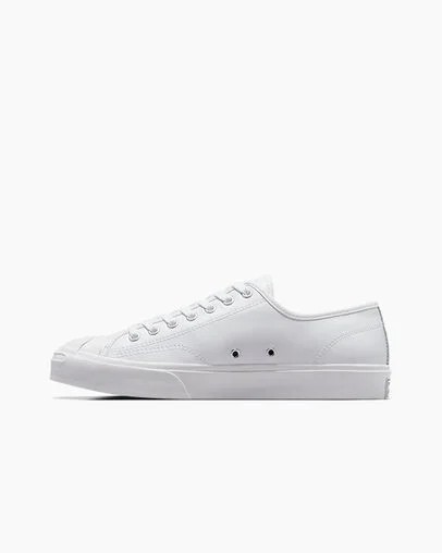 White Converse Jack Purcell Leather Men Tennis Shoes UK | C-35042919