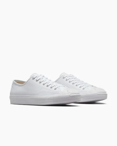 White Converse Jack Purcell Leather Men Tennis Shoes UK | C-35042919