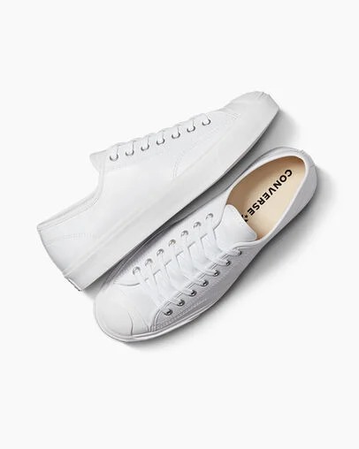 White Converse Jack Purcell Leather Men Tennis Shoes UK | C-35042919