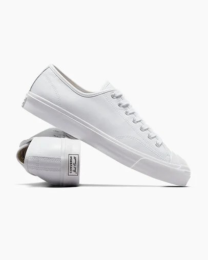 White Converse Jack Purcell Leather Men Tennis Shoes UK | C-35042919