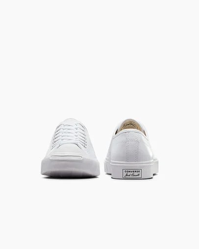 White Converse Jack Purcell Leather Men Tennis Shoes UK | C-35042919
