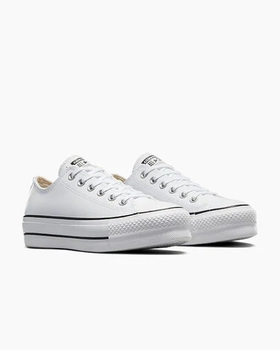 White / Black Converse Chuck Taylor All Star Lift Women Platform Shoes UK | C-85796249