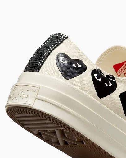 White / Black Converse Converse x PLAY Comme des Garçons Chuck 70 Multi Heart Men Sneakers UK | C-85431929