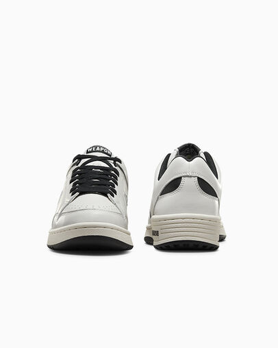 White / Black Converse Weapon Leather Men Tennis Shoes UK | C-57629039
