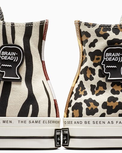 White / Black / Multicolor Converse Converse x Brain Dead Chuck 70 Men Sneakers UK | C-41395789