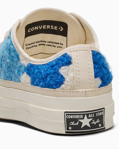 White / Black / Multicolor Converse Upcycle Chuck 70 Crochet Blankets Men Tennis Shoes UK | C-78350969