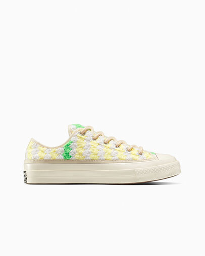 White / Black / Multicolor Converse Upcycle Chuck 70 Crochet Blankets Men Tennis Shoes UK | C-78350969