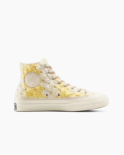 White / Black / Multicolor Converse Upcycle Chuck 70 Crochet Blankets Men Sneakers UK | C-92304789