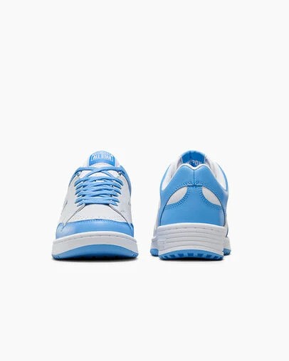 White / Blue Converse Weapon Leather Men Basketball Shoes UK | C-87594329