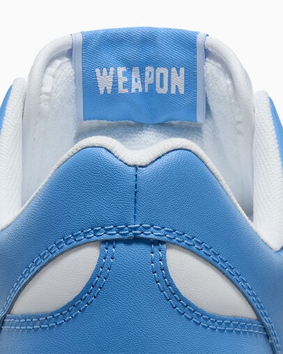 White / Blue Converse Weapon Leather Women Basketball Shoes UK | C-67304159