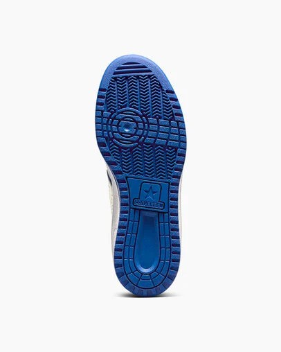 White / Blue Converse Weapon Leather Women Basketball Shoes UK | C-69403289