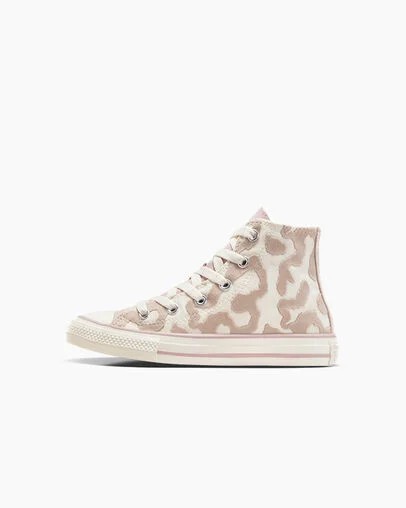 White / Grey Converse Chuck Taylor All Star Leopard Kids' Sneakers UK | C-72490589