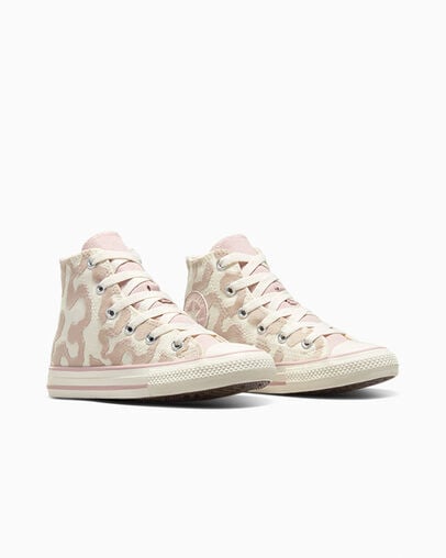White / Grey Converse Chuck Taylor All Star Leopard Kids' Sneakers UK | C-72490589