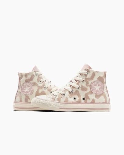 White / Grey Converse Chuck Taylor All Star Leopard Kids' Sneakers UK | C-72490589