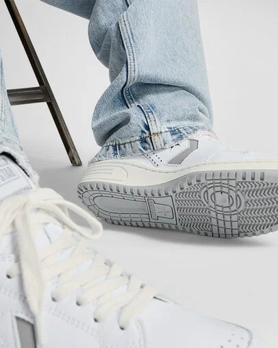 White / Grey Converse Weapon Leather Women Basketball Shoes UK | C-78063499