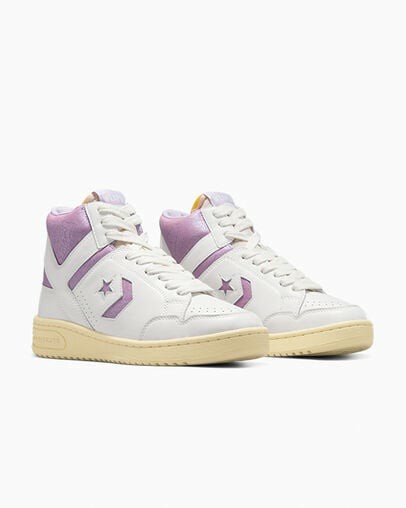 White / Purple Converse Shai Weapon Women Basketball Shoes UK | C-26841079